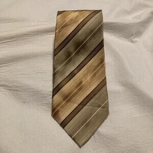 NWOT Kenneth Cole Reaction Brown Striped Tie 58/3.5